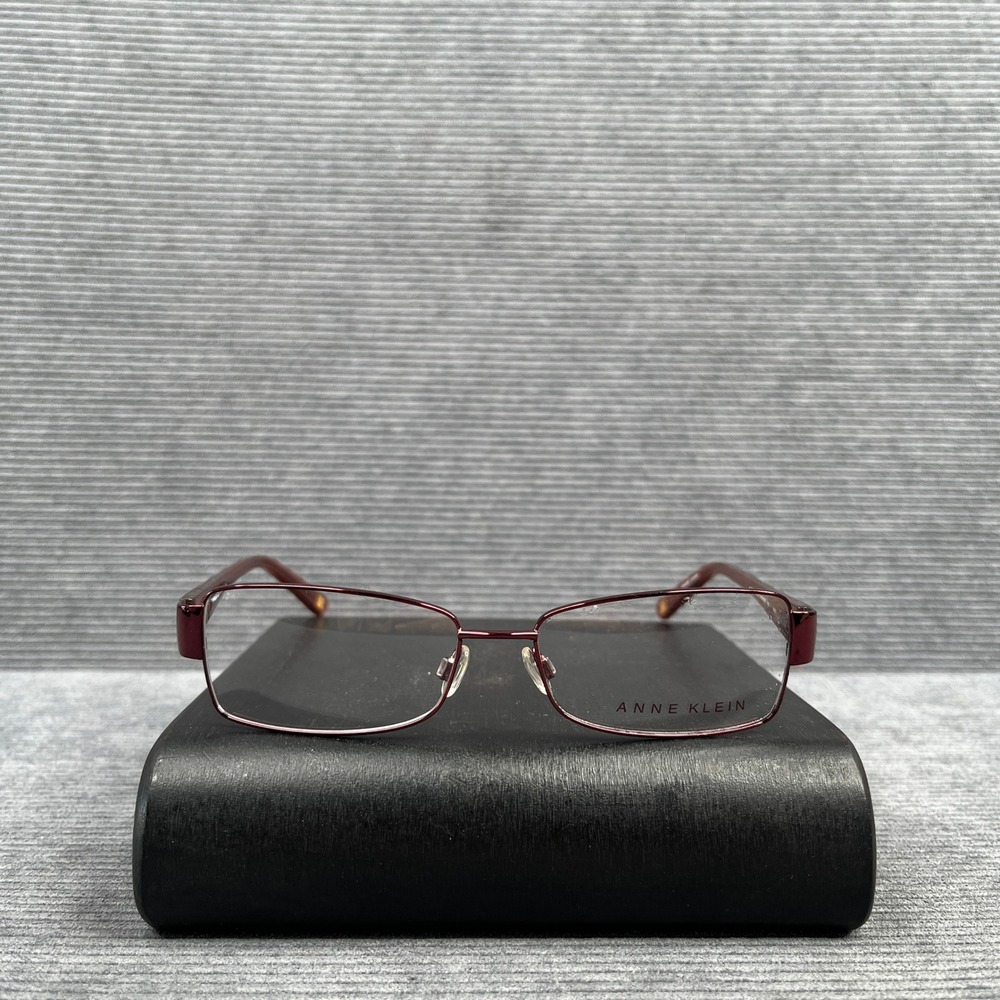 Anne Klein AK5004 604 Burgundy Rectangular Y2k Eyeglass Frames 140mm Designer